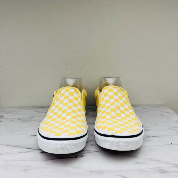 Vans Classic Yellow Checkered Slip On Shoes Missy Size 6 - Picture 2 of 10